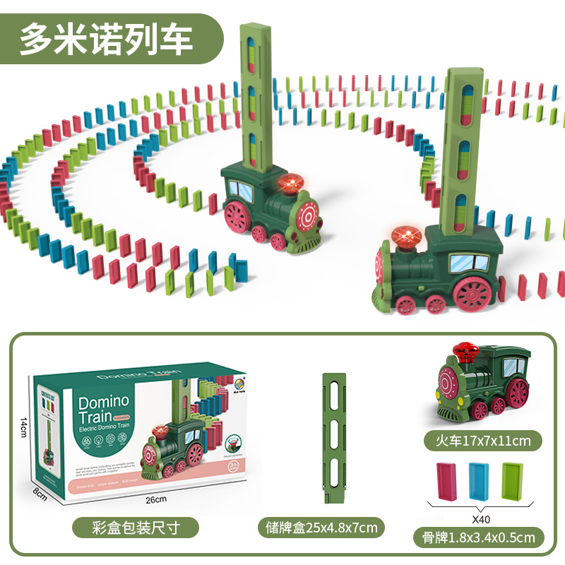 Train vert jungle + 40 tuiles dominos