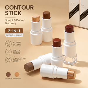 Stick <span class=keywords><strong>de</strong></span> contour OEM ODM, étiquette privée, logo personnalisé, stick <span class=keywords><strong>de</strong></span> contour et d'illumination 2-en-1, ombrage naturel, vente en gros en vrac - Product Image 1