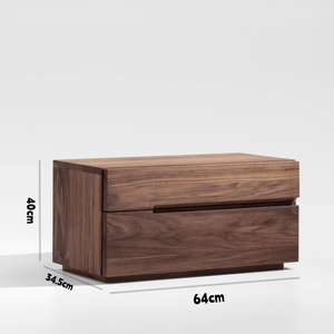 <span class=keywords><strong>Table</strong></span> de chevet en noyer noir massif Tatami |   Armoire de rangement de chevet à profil bas |   <span class=keywords><strong>Table</strong></span> de chevet assortie au lit au sol - Product Image 3