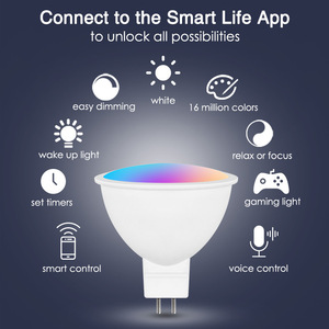 Ampoule LED intelligente Tuya, contrôle par application, compatible avec <span class=keywords><strong>Alexa</strong></span> et Google Home, changement de couleur RGBCW, WIFI, GU5.3/MR16, DC12V, <span class=keywords><strong>ampoules</strong></span> LED - Product Image 3