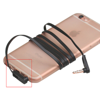 Plat forme 1m Double 90 degré coude angle 3.5mm mâle à mâle Câble 4 pôle 3 pôle de voiture AUX Cordon minuscule doux la diffusion en direct audio