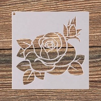 9 Pièces 13 X 13 cm Pochoirs de Peinture DIY en Forme de Rose pour Peinture sur Bois Décoration Murale Pochoirs de Dessin Réutilisables
