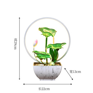 Fontaine d'eau moderne en verre, design circulaire avec rétroéclairage, pour décorations de table de salon de thé, petite fontaine électrique - Product Image 5