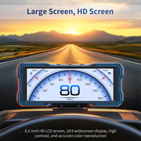 OBD2+GPS Smart HUD Head-up-Display für Autos, Digitaler Tachometer mit Turbo-Boost, Spannungsalarm, Universelles OBDII-Messgerät P7