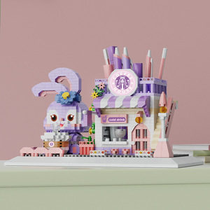 Nuovo grazioso portapenne a sei pezzi Set di elementi in plastica Micro-particella modello regalo per ragazza giocattolo - Product Image 5