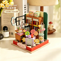 Miniatura de Cabaña de Madera DIY a Escala Pequeña, Modelo de Ensamblaje Hecho a Mano, Rompecabezas Educativo, Casa de Muñecas, Adorno Modelo S2305
