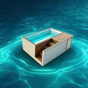 Piscine rectangulaire en fibre de verre, épaisseur 5 mm, résistante aux UV, installation facile, pour la famille et les enfants, utilisation extérieure, avec couverture de piscine incluse - Product Image 1