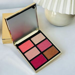 Palette de maquillage visage et yeux six couleurs de haute qualité, effet minéral mat chatoyant, tons clairs, avec logo personnalisé, fard à paupières, <span class=keywords><strong>blush</strong></span> et illuminateur - Product Image 1