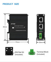 Injecteur PoE+ Gigabit industriel 2 ports, 60W max par port, entrée large plage de tension 12-48V, haute puissance, caméra IP, point d'accès sans fil, Cat5e