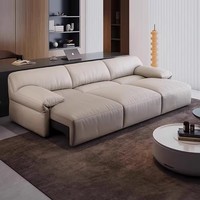 Hochwertiges Modernes Dreisitzer-Ledersofa mit Langlebiger Schaumstofffüllung für Apartment-Wohnzimmer oder Villa