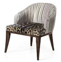 Nouvelle Chaise de Salle à Manger de Style Nordique, Luxe, en Tissu Similicuir Imprimé Léopard, Bois de Frêne Massif, pour Villa