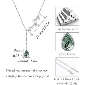 Collier en feuille de Silikepa pour femmes, pendentif en argent sterling 925 avec chaîne en Y, design héron en résine, bijoux cadeau - Product Image 5