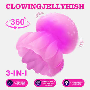 Vibrador de Boca Grande de medusas de succión, juguetes estimuladores de clítoris, pezón, punto G, vibrador para lamer la lengua, Juguetes sexuales femeninos para adultos para mujeres - Product Image 6