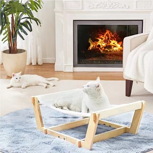 Árbol rascador de madera maciza para gatos, cama de madera para gatos, cama de madera maciza para gatos de pie, cuna para mascotas, sillón balcón para gatos - Product Image 1