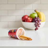 Fabricant de Snacks pour enfants, emballage personnalisé mignon bâton Biscuits trempage Sauce au chocolat Mini tasse de Snacks fraise confiture doigt Biscuits