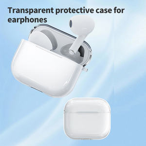 Fundas para Auriculares <span class=keywords><strong>Airpods</strong></span> 3 4 con Mosquetón, Diseño Dividido <span class=keywords><strong>de</strong></span> TPU para <span class=keywords><strong>Airpods</strong></span> Pro2 3, Funda Protectora Transparente para Auriculares - Product Image 3