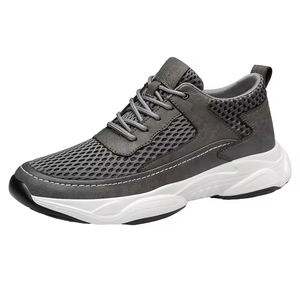 Zapatillas Deportivas para Hombre, Transpirables, Ligeras, de Cuero Genuino, con Plantillas para Aumentar la Altura 6cm, Ajustables, con Forro de Malla para Primavera/Verano - Product Image 1