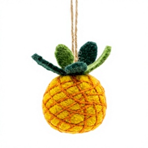 Handmade 100% Certified Wool <b>Pineapple</b> <b>Ornament</b> Small Eco-Friendly Traditional Wall Hanging Christmas Decoration Trendy Garland - Product Image 2