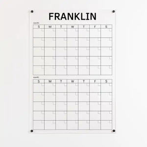 New Arrivals Custom Magnetic <b>Clear</b> <b>Acrylic</b> Sheet Board Calendar Monthly Weekly Daily To-Do List Fridge Dry Erase Whiteboard - Product Image 2