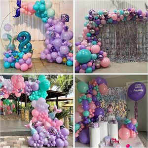 Vente d'usine : Décorations sur le thème de <span class=keywords><strong>la</strong></span> mer, ensemble de ballons queue de sirène violette, ballons en aluminium coquillage pour fête d'<span class=keywords><strong>anniversaire</strong></span> de filles - Product Image 3