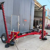 Tondeuse à gazon hydraulique à double lame, tractée par un tracteur, utilisée sur les prairies et sur les aéroports