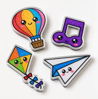 Aimant de réfrigérateur personnalisé en acrylique, motif frites mignonnes, dessin animé alimentaire, découpé à la forme, 3 mm, support magnétique noir, vente en gros, décoration de cuisine