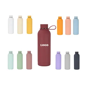 Custom LOGO Thermal Insulated Sport Gym Vacuum Flask Stainless Steel Drinking Water Bottle With Handle