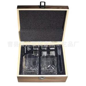 Ensemble de verres à whisky avec pierres, boîte en bois, design rétro classique de luxe, ensemble cadeau écologique pour servir du vin - Product Image 2