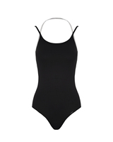Justaucorps Dttrol D031146 bicolore à fines bretelles en nylon/spandex – Tenue de danse confortable pour l'entraînement féminin