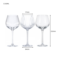 Verres à vin à bulles bordeaux surdimensionnés en verre blanc de haute qualité, à long pied, pour vin rouge aromatique, sans plomb, 650 ml