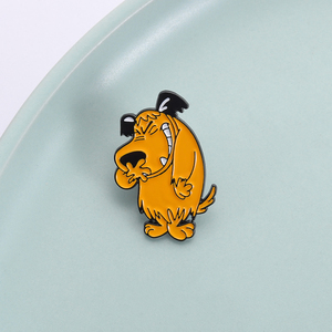 Spilla Smaltata del Cane <span class=keywords><strong>Giallo</strong></span> Malizioso da Animazione Comica, Divertente Distintivo per Abbigliamento, Regalo di Gioielleria - Product Image 1