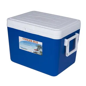 Caixa refrigeradora de gelo de plástico à prova d'água 27l, caixa de armazenamento de alimentos para áreas externas e externas
