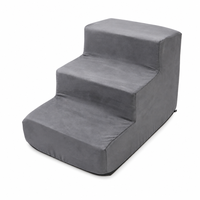 Escalier pour animaux de compagnie en mousse souple, 3 marches, escalier pour chien et chat, pour canapé, lit, housse en peluche, antidérapant, pour chiens de petite et moyenne taille