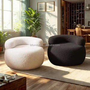 Fauteuil de salon individuel en velours crème style nordique, moderne et incurvé en U, idéal pour hall d'hôtel, bureau à domicile, villa, salon et chambre. - Product Image 5