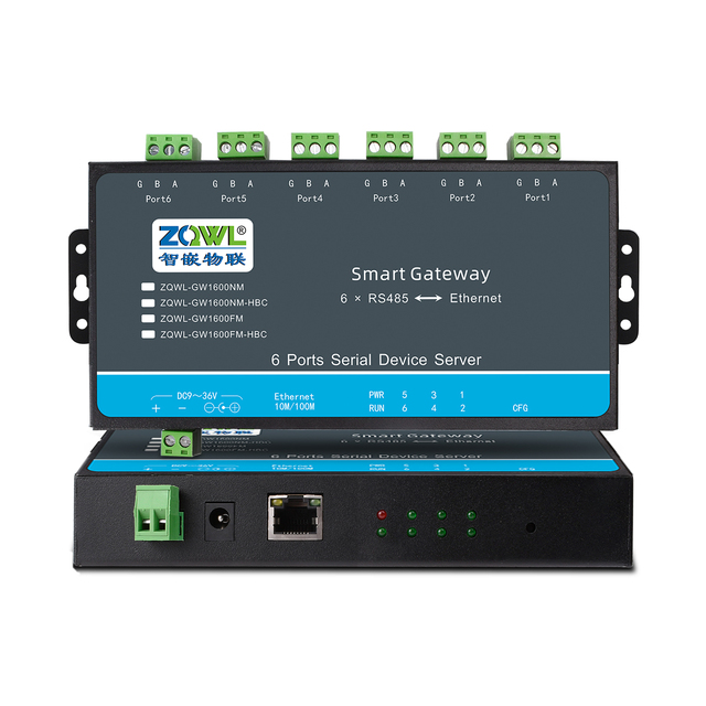 Fully Domestic and Isolated 6-Port RS485 Ethernet Gateway Supports MQTT HTTP Modbus TCP RTU and JSON Data