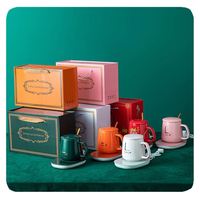 Nouveau Smart électrique USB bureau 55C maison cadeau ensemble en céramique tasse à café chauffe-tasse chauffe-tasse 2024