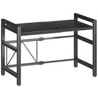 Étagère de comptoir extensible robuste à 2 niveaux pour four à micro-ondes, support de four à micro-ondes pour l'organisation de la cuisine