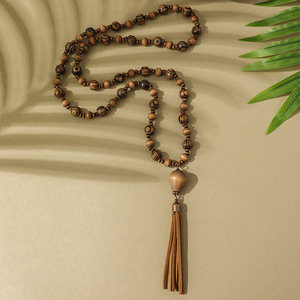 Boho <span class=keywords><strong>Chic</strong></span> Collier de perles en bois pour femmes et hommes Chaîne géométrique faite à la main inspirée de l'Afrique pour bijoux de <span class=keywords><strong>style</strong></span> <span class=keywords><strong>bohème</strong></span> - Product Image 1