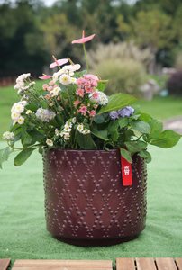 Jardinière en céramique sculptée à la main, design artisanal, pot sur pied pour intérieur et extérieur - Product Image 5