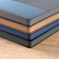 Agenda d'affaires relié thermiquement en cuir PU texturé A5, 100 feuilles, papier ligné 100 g/m², marque-page en ruban, journal exécutif