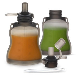 Baby Food Spout Pouch Reusable Silicone Breast Milk Storage Freezer Bags