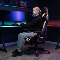 Chaise de jeu ergonomique en nylon avec design pliable, pivotant à 360 degrés, hauteur réglable et fonctions inclinables pour un usage domestique