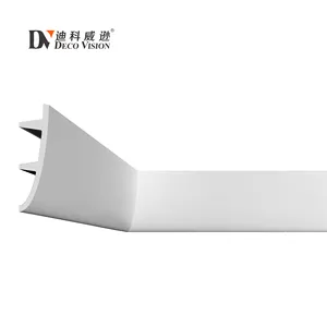 DecoVision-DV-1048 decorativo de espuma de poliestireno para el techo, iluminación led de 2400x100x89mm, moldeado de corona de plástico