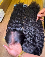 Wig Rambut Manusia Keriting Water Wave Tanpa Lem 13x6 HD Frontal Wig 250% Deep Wave Lace Front Wig Siap Pakai 7x5 HD Lace Closure Wig Diskon