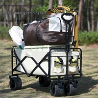 Chariot de camping d'extérieur pliable à traction manuelle pour vendeurs ambulants, en métal léger, vente en gros fabricant