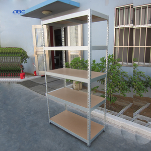 نظام رفوف تخزين فولاذية قابلة للتعديل بدون براغي بأربعة مستويات من الحديد المشقوق - Product Image 1