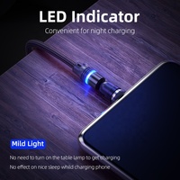 Kabel panjang pengisi daya USB Tipe C, 0.5M 1M 2M 10 kaki 540 derajat kabel magnetik Putar untuk Game Earphone jam tangan pintar
