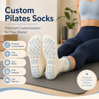 Chaussettes de yoga pour femmes en coton, mi-mollet, antidérapantes, en silicone, pour Pilates et ballet, avec design à volants