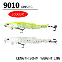 NOUVEAU Leurre Articulé NEWMAJOR Minnow 90mm 5.8g ABS, Appât Dur, 8 Couleurs, pour Achigan, Brochet, Truite
