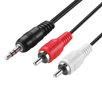 Câble audio Jack 3,5 mm vers 2 RCA, cordon en cuivre sans oxygène stéréo Hi-Fi à faible bruit pour TV, voiture, audio domestique